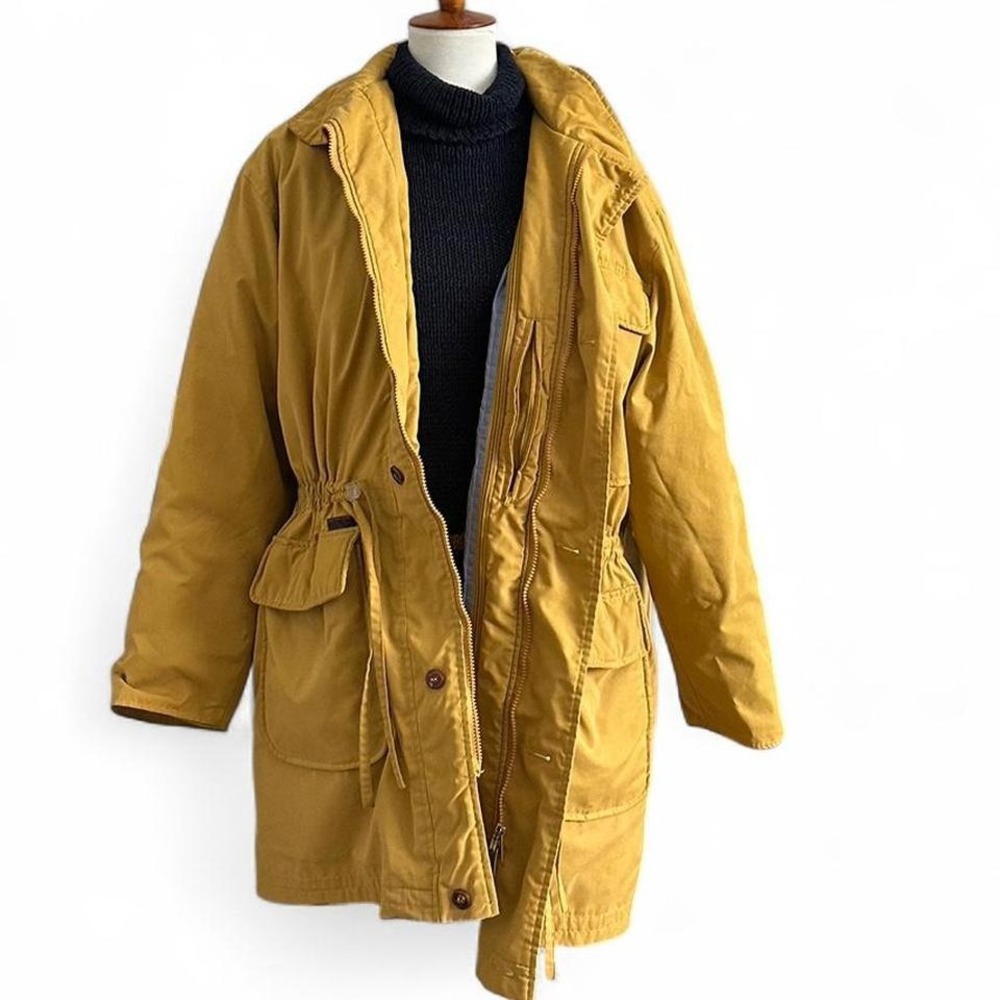 Vintage, yellow, duck down & feather filled puffy jacket